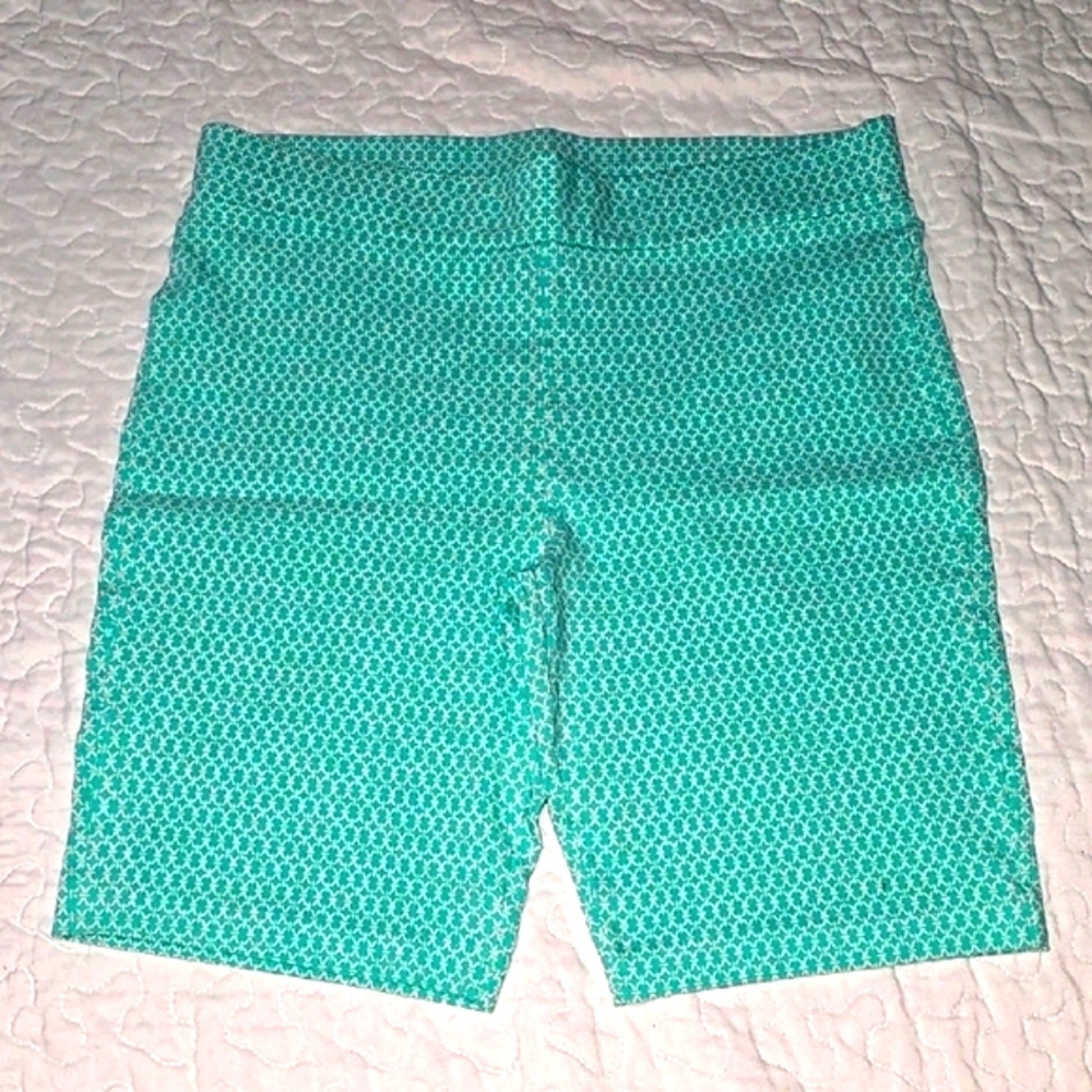 Women's Green Patterned Shorts